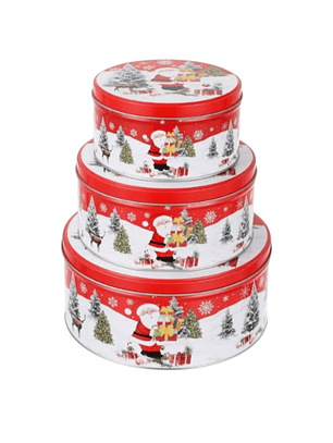 Juego De 3 Cajas De Latas Organizadora Navideña