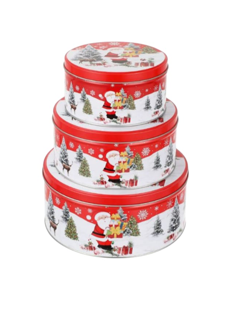 Juego De 3 Cajas De Latas Organizadora Navideña 2