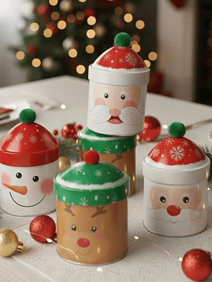 Set De 2 Latas Decorativa Con Tapas Organizadoras De Cocina