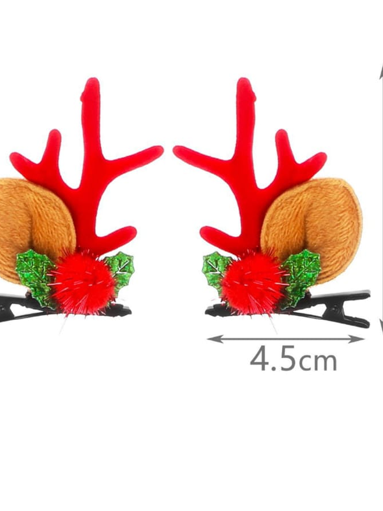 Set De 8 Pinzas De Pelo Navidad  3