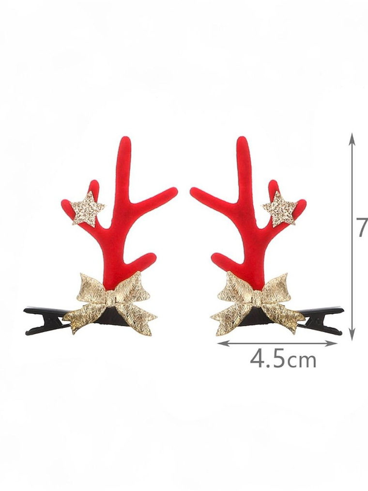 Set De 8 Pinzas De Pelo Navidad  3