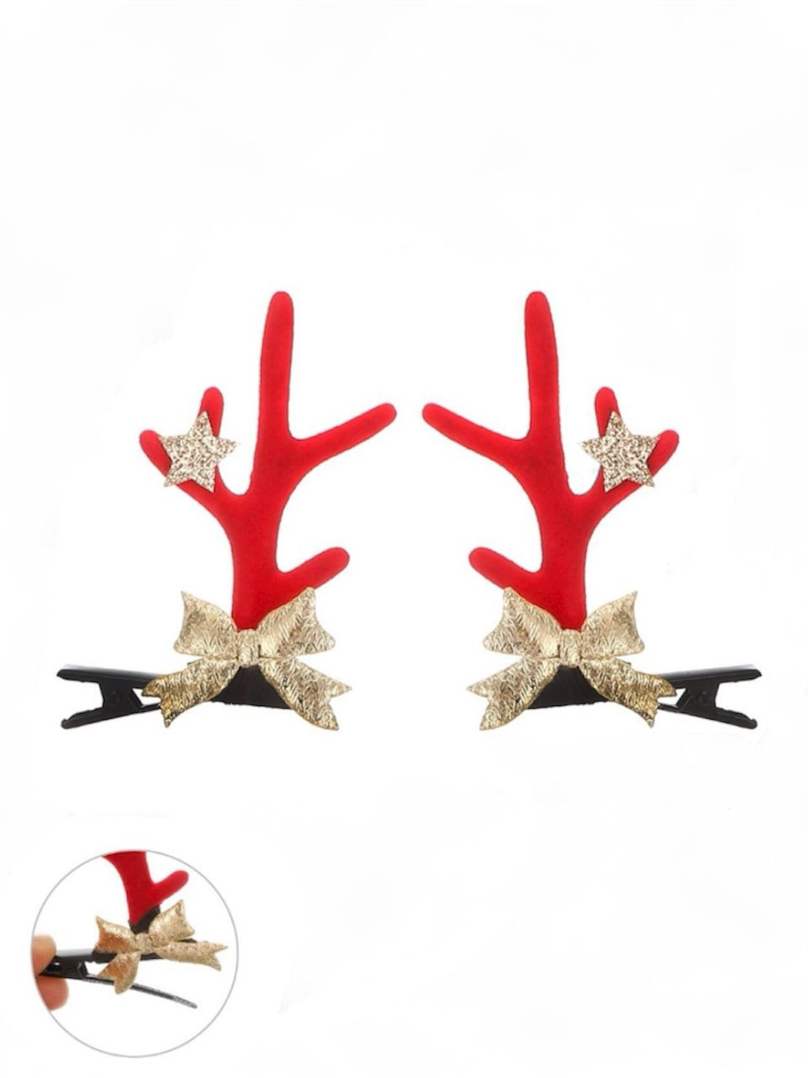 Set De 8 Pinzas De Pelo Navidad  1