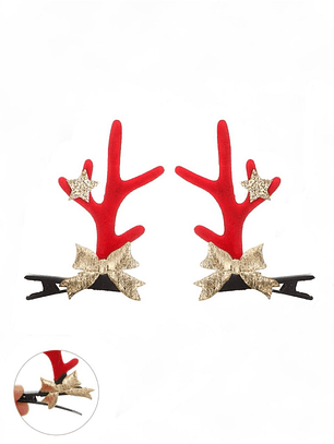 Set De 8 Pinzas De Pelo Navidad 