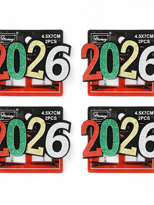 Set De 8 Pinzas De Pelo Año Nuevo
