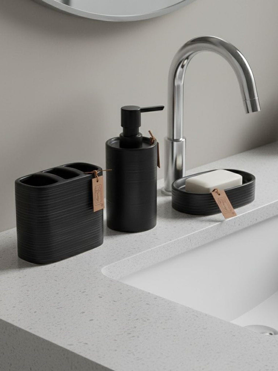 Set De Baño, 3 Piezas, Ceramica Resistente, Premium. 4