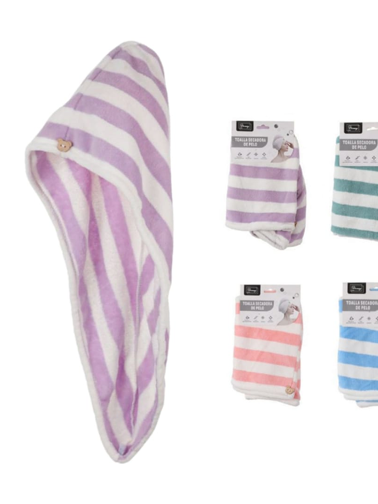 Toalla-turbante Seca Pelo, Pack De 2, Colores Surtidos. 1