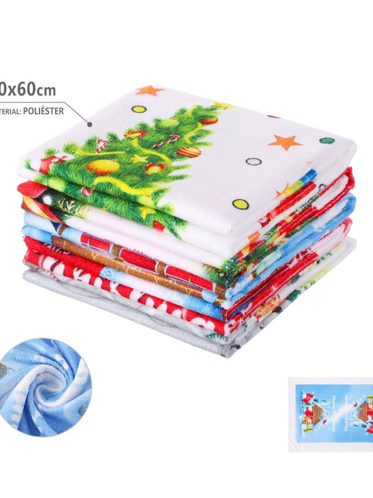 Set de 3 Paños de Cocina Decorativos de Navidad Absorbente 4