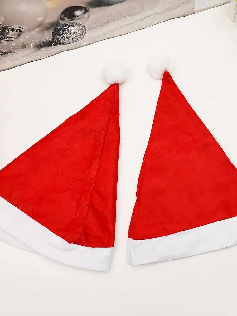 Paquete de 12 Gorros De Navidad Santa Claus Rojo Con Borde Blanco 4