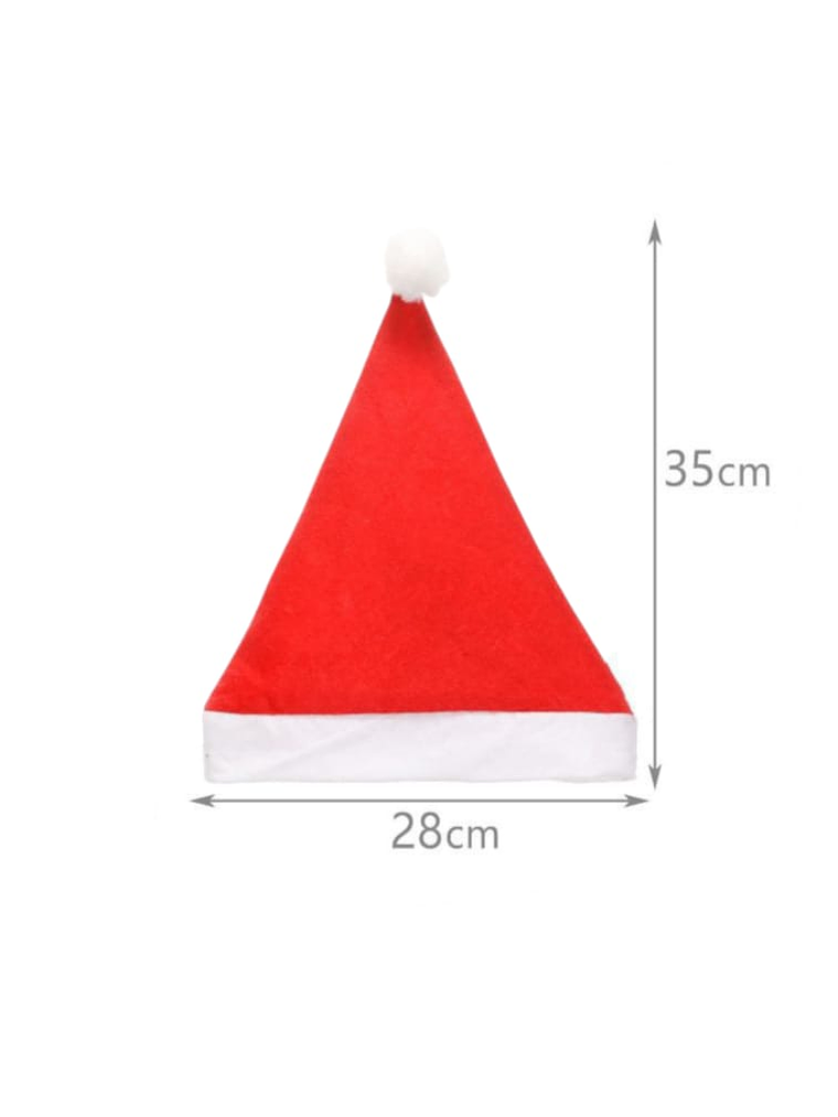 Paquete de 12 Gorros De Navidad Santa Claus Rojo Con Borde Blanco 5