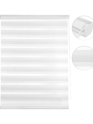 Cortina Roller dúo Blanca 60x200cm, PVC.