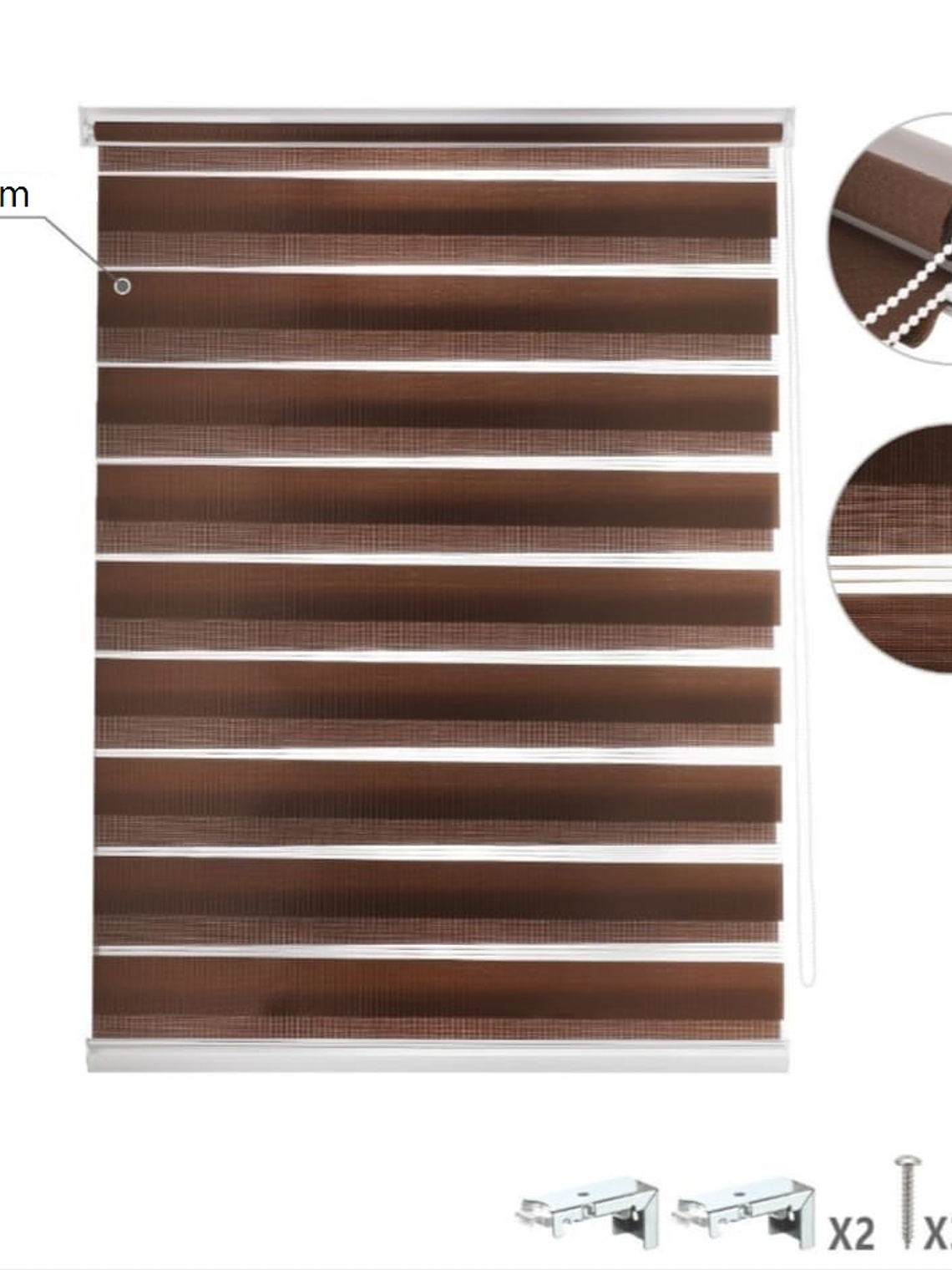 Cortina Roller Duo Cafe 60x200Cm, PVC. 4