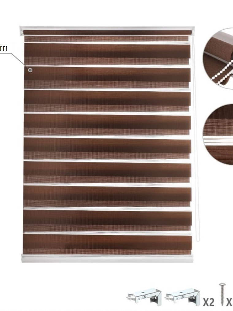 Cortina Roller Duo Cafe 60x200Cm, PVC. 4