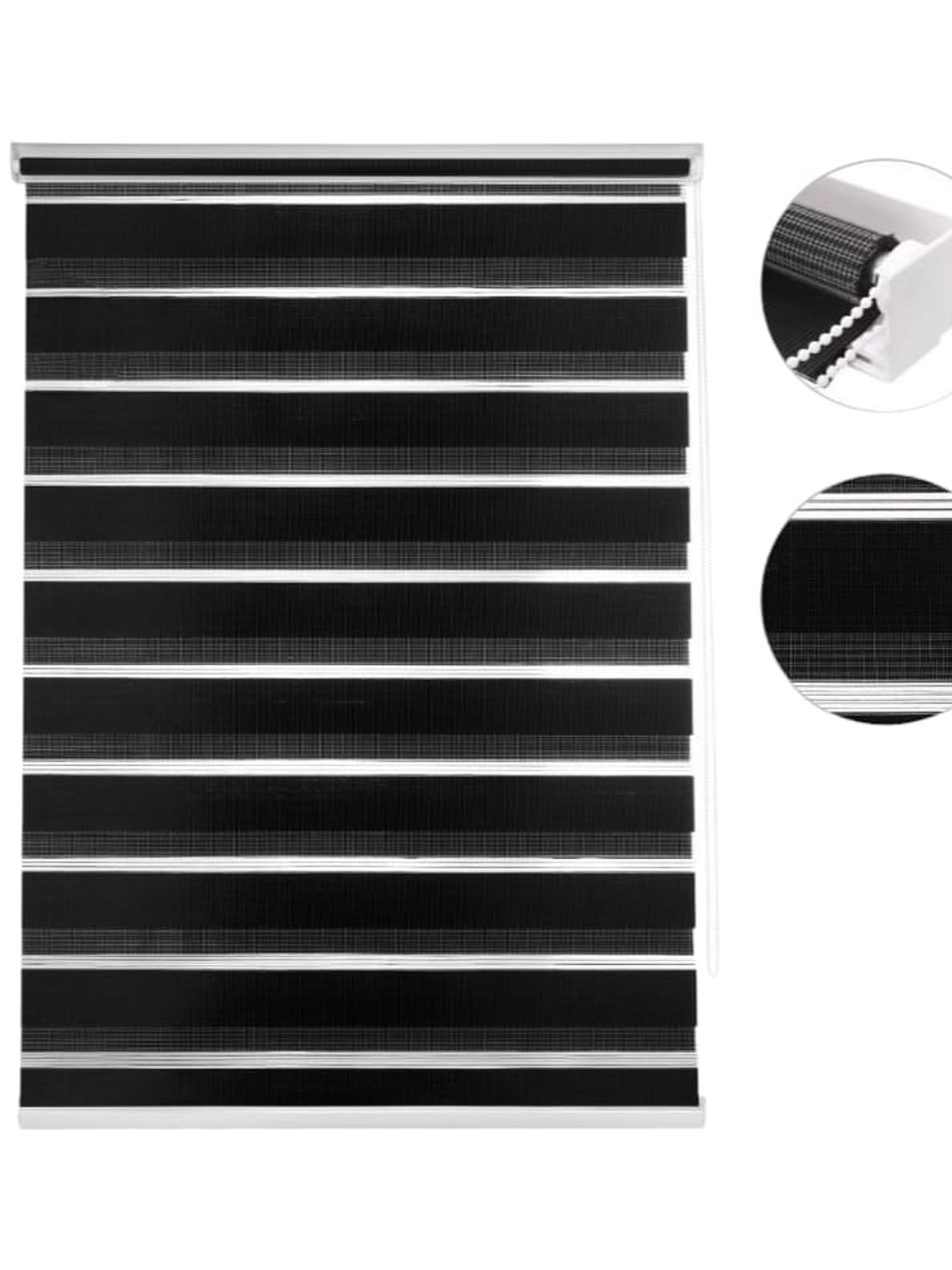 Cortina Roller dúo Negra 60x200cm, PVC. 1