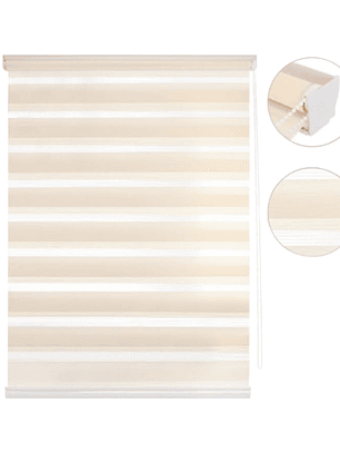 Cortina Roller dúo Beige 60x200cm, PVC.