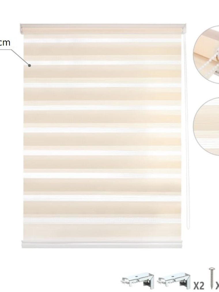 Cortina Roller dúo Beige 60x200cm, PVC. 2