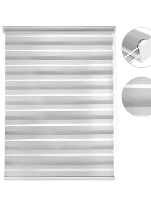 Cortina Roller dúo Gris 60x200cm, PVC.