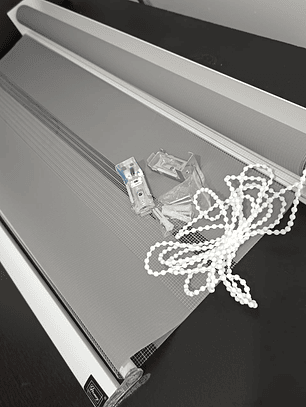 Cortina Roller dúo Gris 60x200cm, PVC.