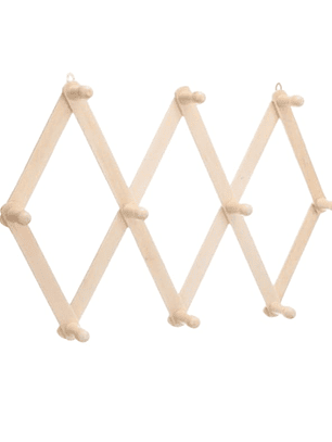 Colgador De Pared, Perchero De Bambú, Extensible.