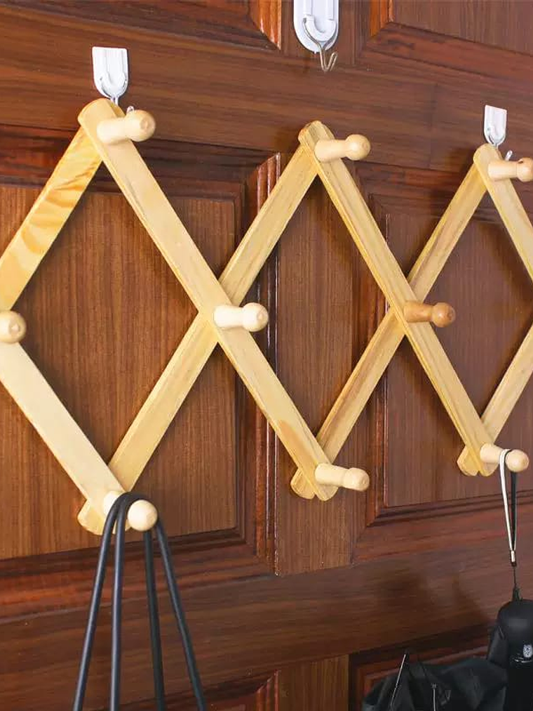 Colgador De Pared, Perchero De Bambú, Extensible. 6