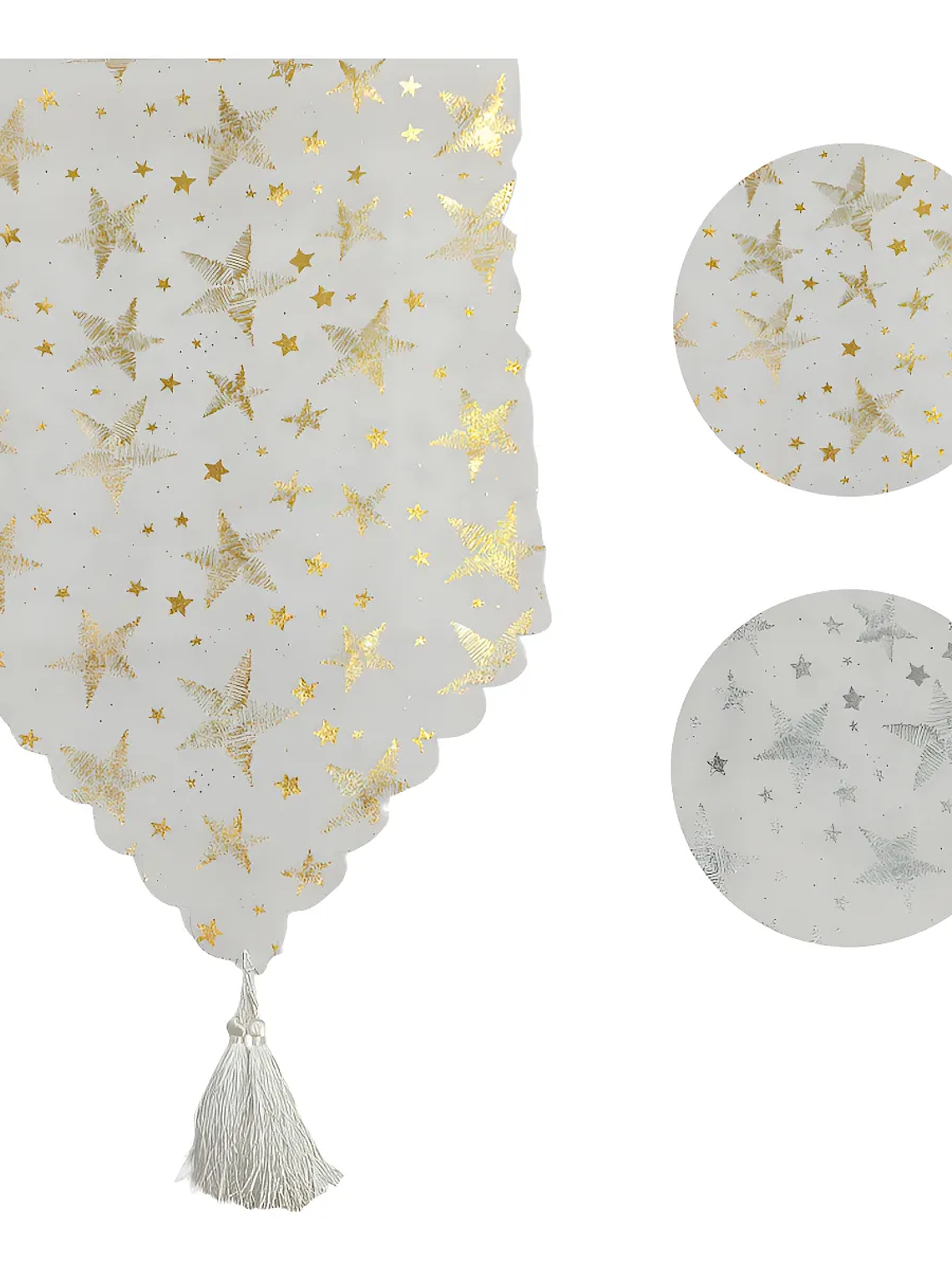 Camino De Mesa De Estrella Dorado y Plateado Decoracion de Navidad  1