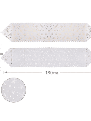 Camino De Mesa De Estrella Dorado y Plateado Decoracion de Navidad 