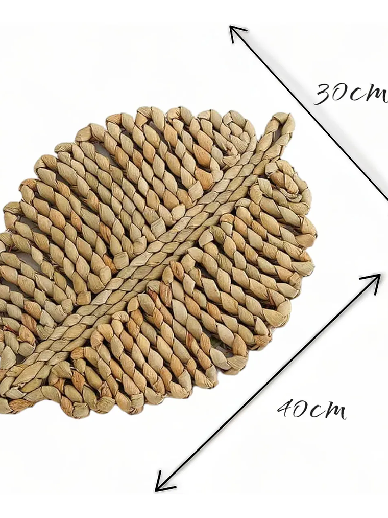 Individual De Fibra Natural Con Forma De Hoja 3