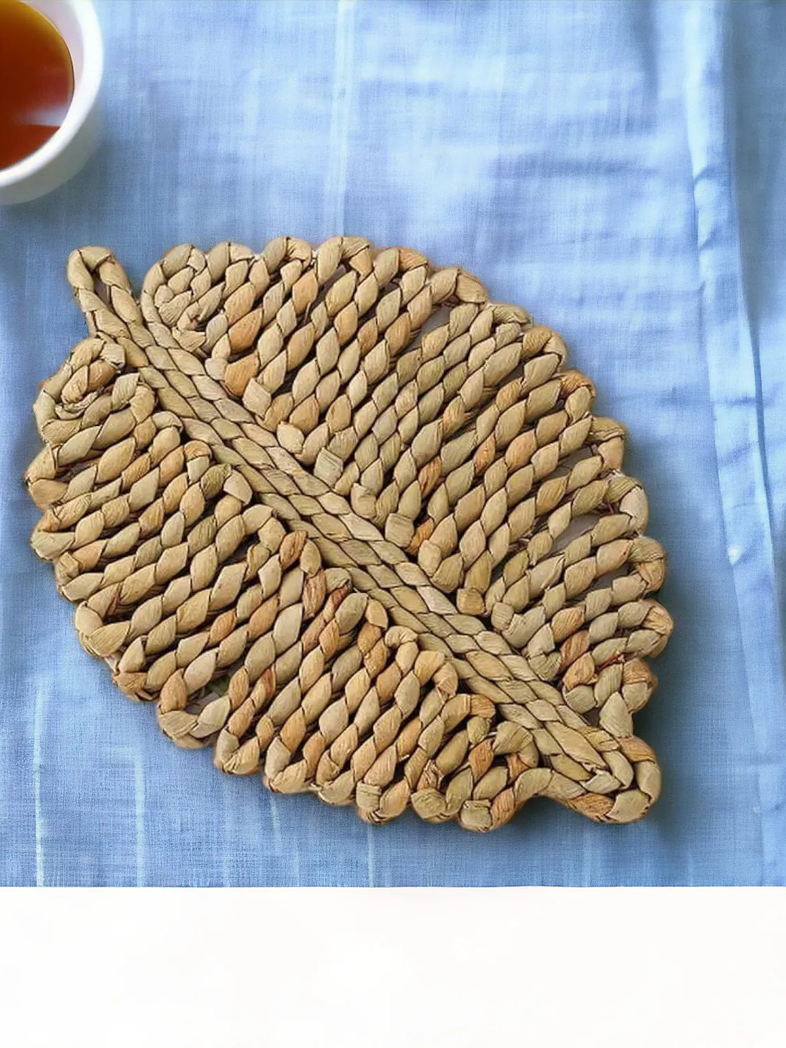 Individual De Fibra Natural Con Forma De Hoja 6