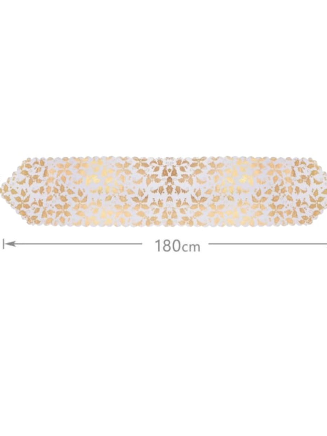 Camino De Mesa De Hojas Color Dorado y Plateado 3