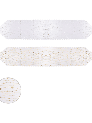 Camino De Mesa De Estrella En Dorado y Plateado