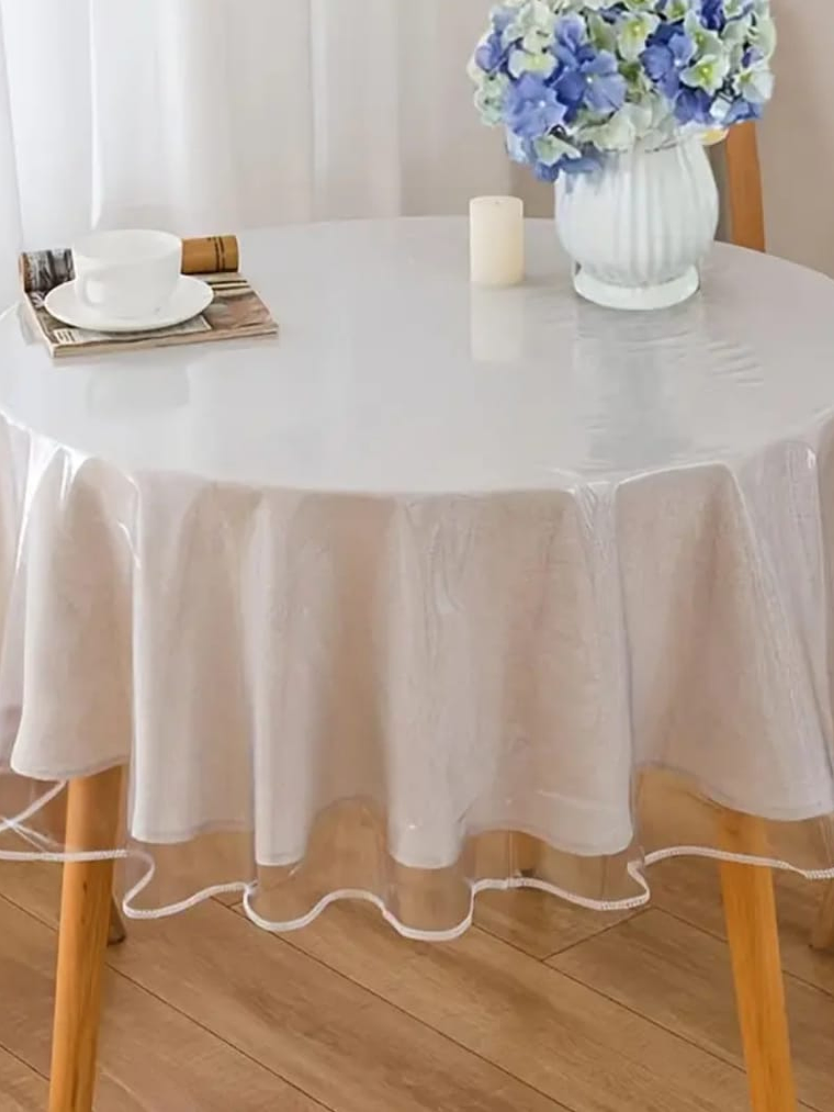 Mantel Redondo Transparente, Peva 140cm 5