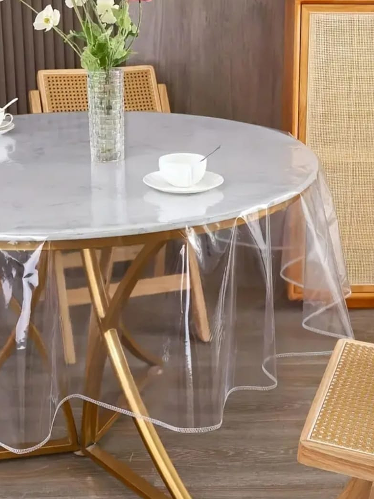 Mantel Redondo Transparente, Peva 140cm 3