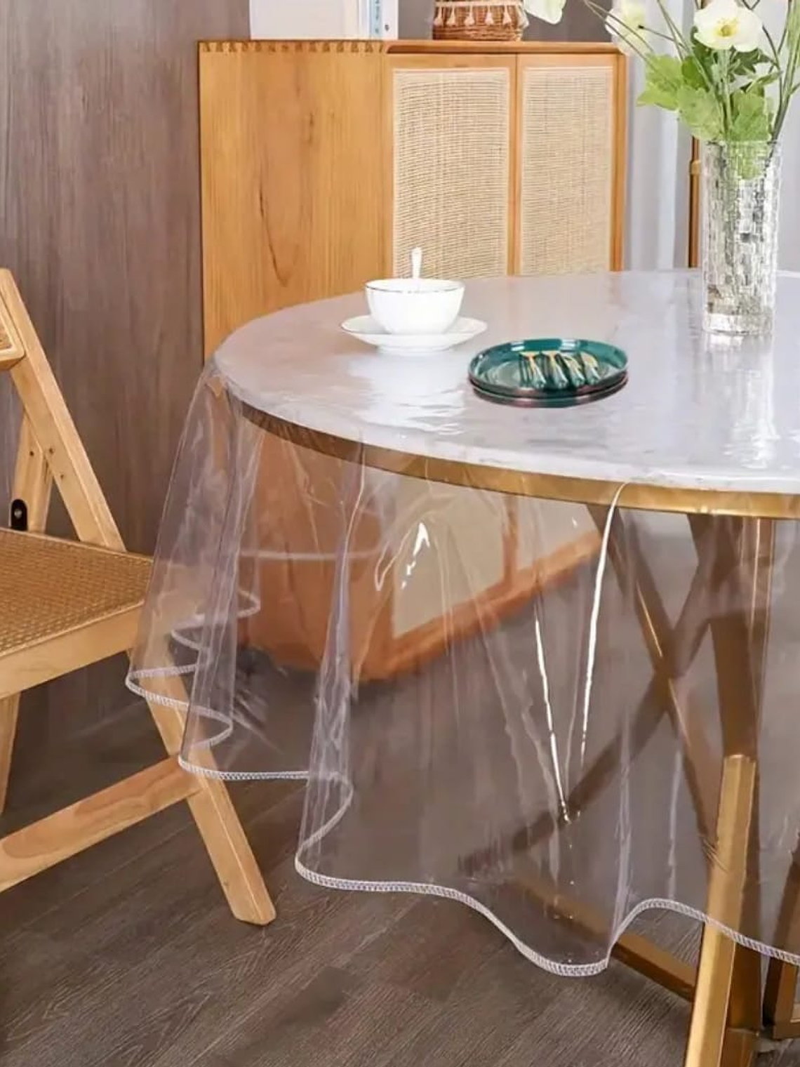Mantel Redondo Transparente, Peva 140cm 6