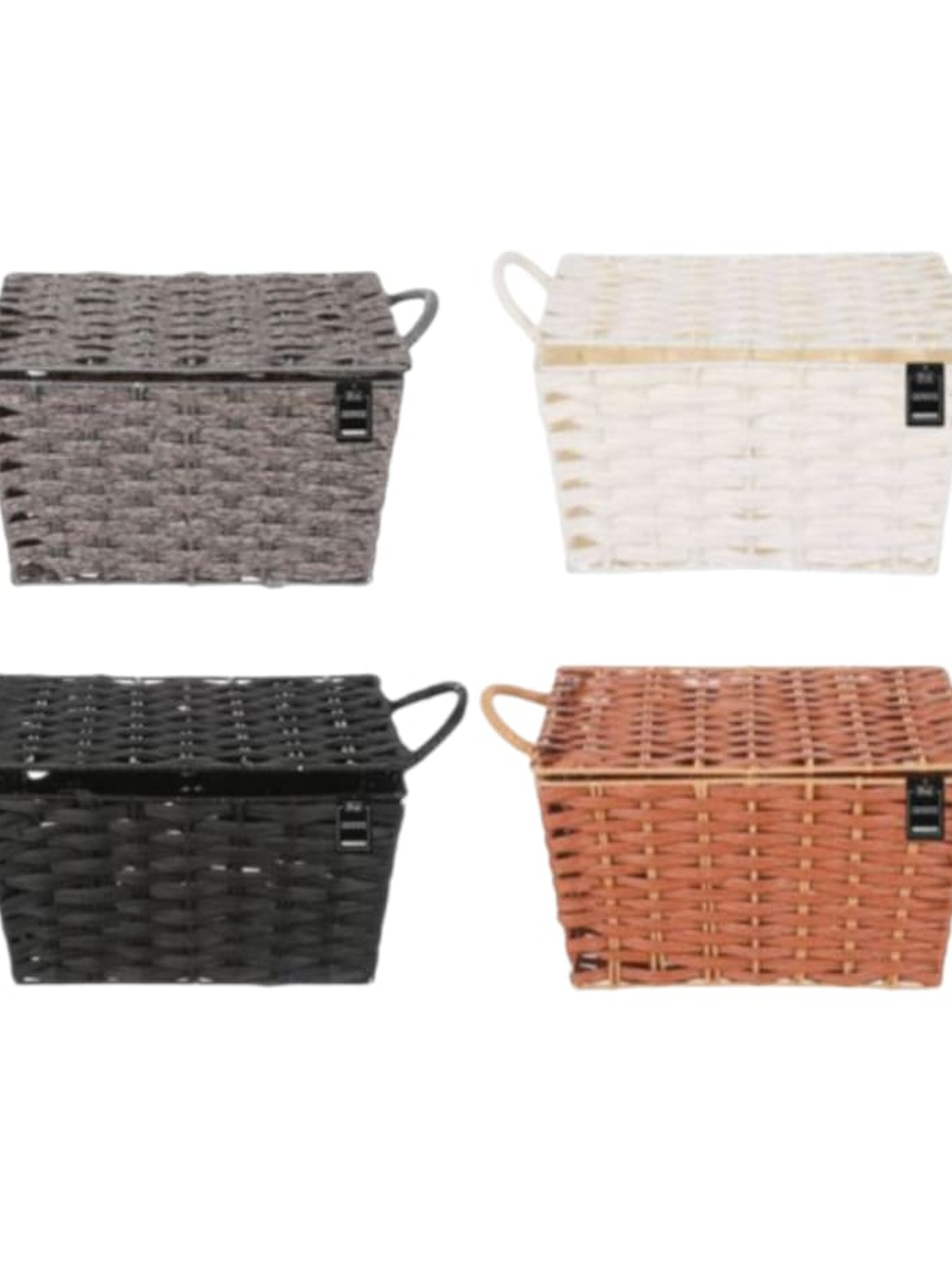 Canasta Tejida De Mimbre Organizadora Colores Variados 3