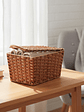 Canasta Tejida De Mimbre Organizadora Colores Variados - Miniatura 2