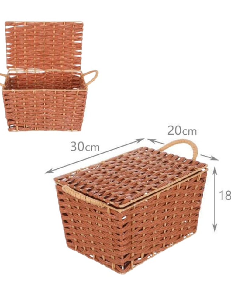 Canasta Tejida De Mimbre Organizadora Colores Variados 4