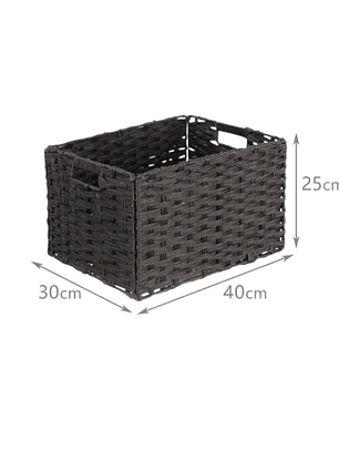 Canastas Organizadoras Tejidas De Mimbre Premium 40x30x25cm
