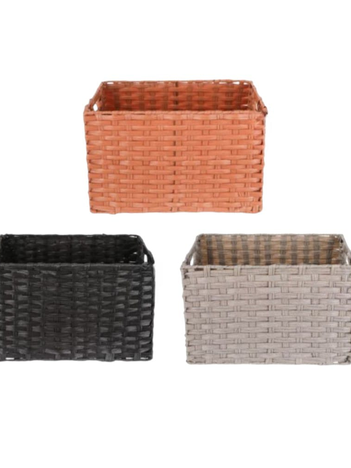Canastas Organizadoras Tejidas De Mimbre Premium 40x30x25cm 3