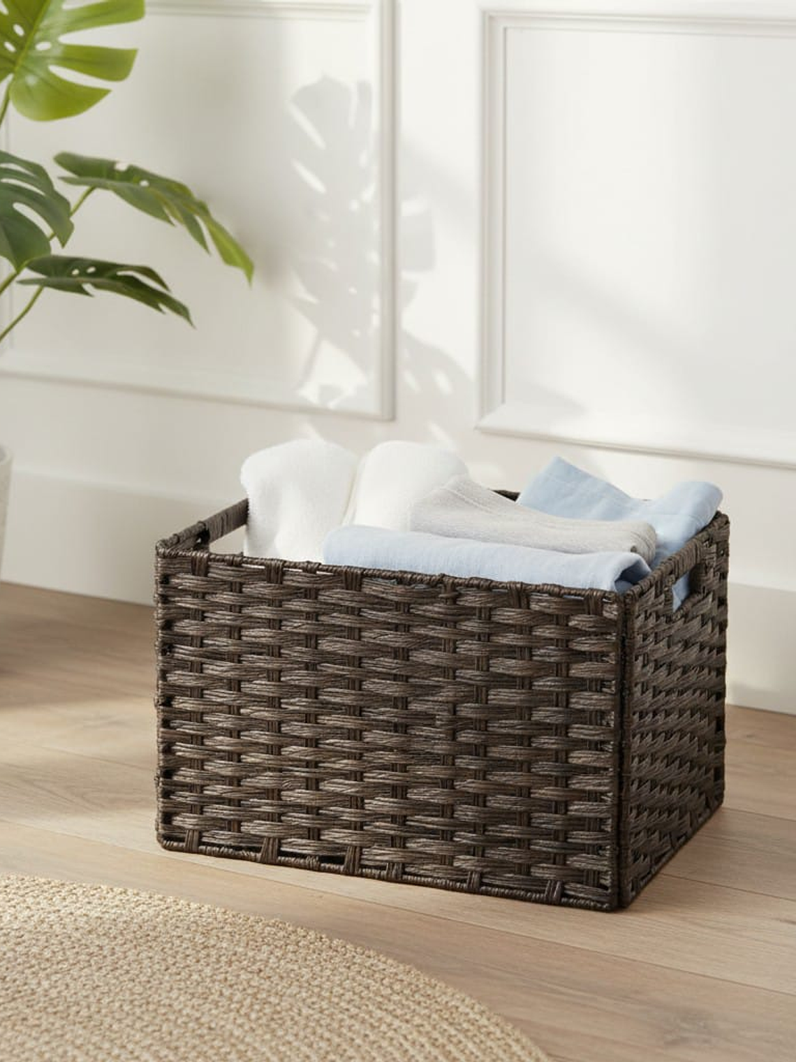 Canastas Organizadoras Tejidas De Mimbre Premium 40x30x25cm 4