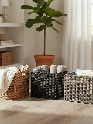 Canasto Organizador Tejido Decorativo 32x29.5cm Premium