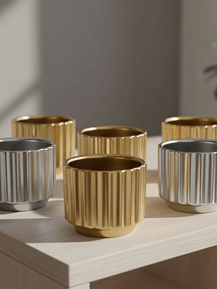 Macetero De Cerámica, Redondo, Pack De 6 Surtidos.