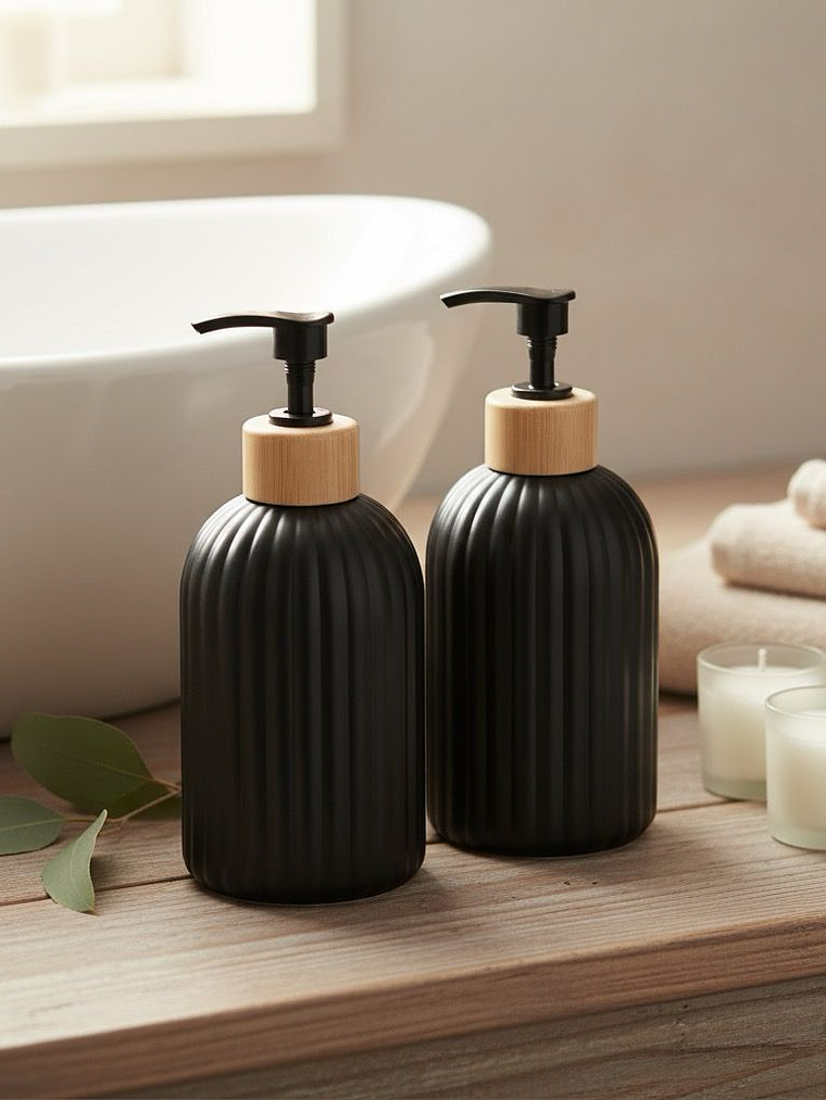 Set De 2 Dispensadores En Cerámica Para Jabón Liquido, 410ml 1