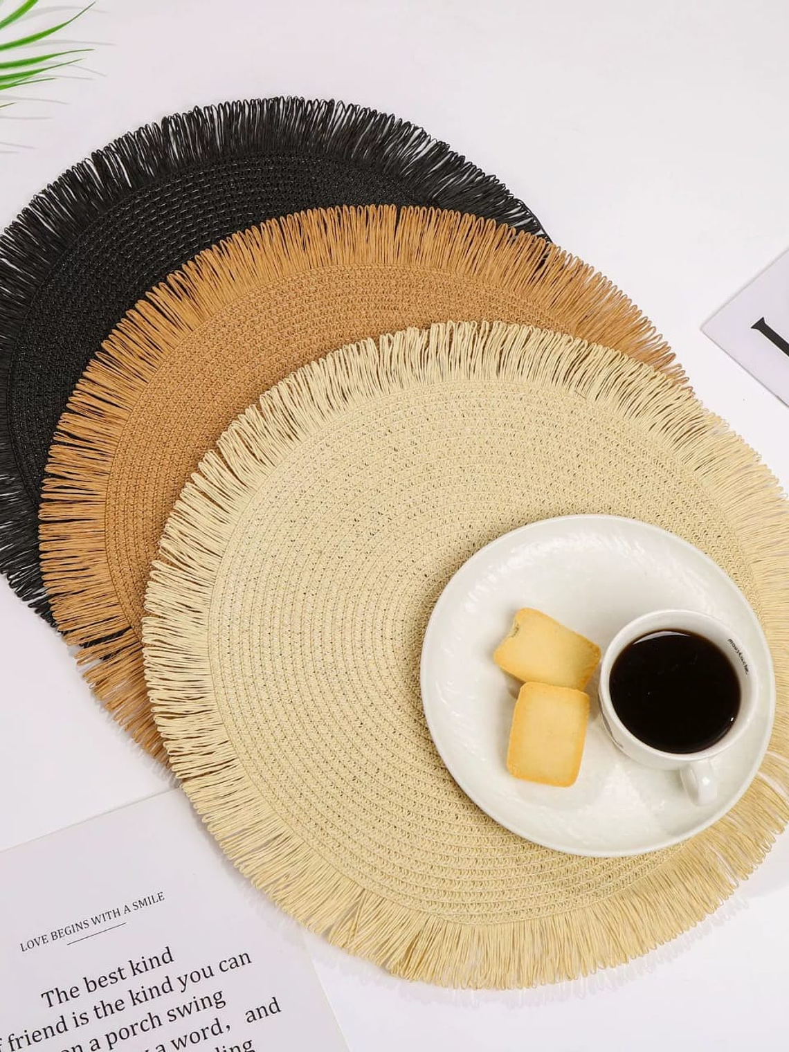 Individuales Pack De 4 Trenzados En Fibra De Paja, 38cm 1