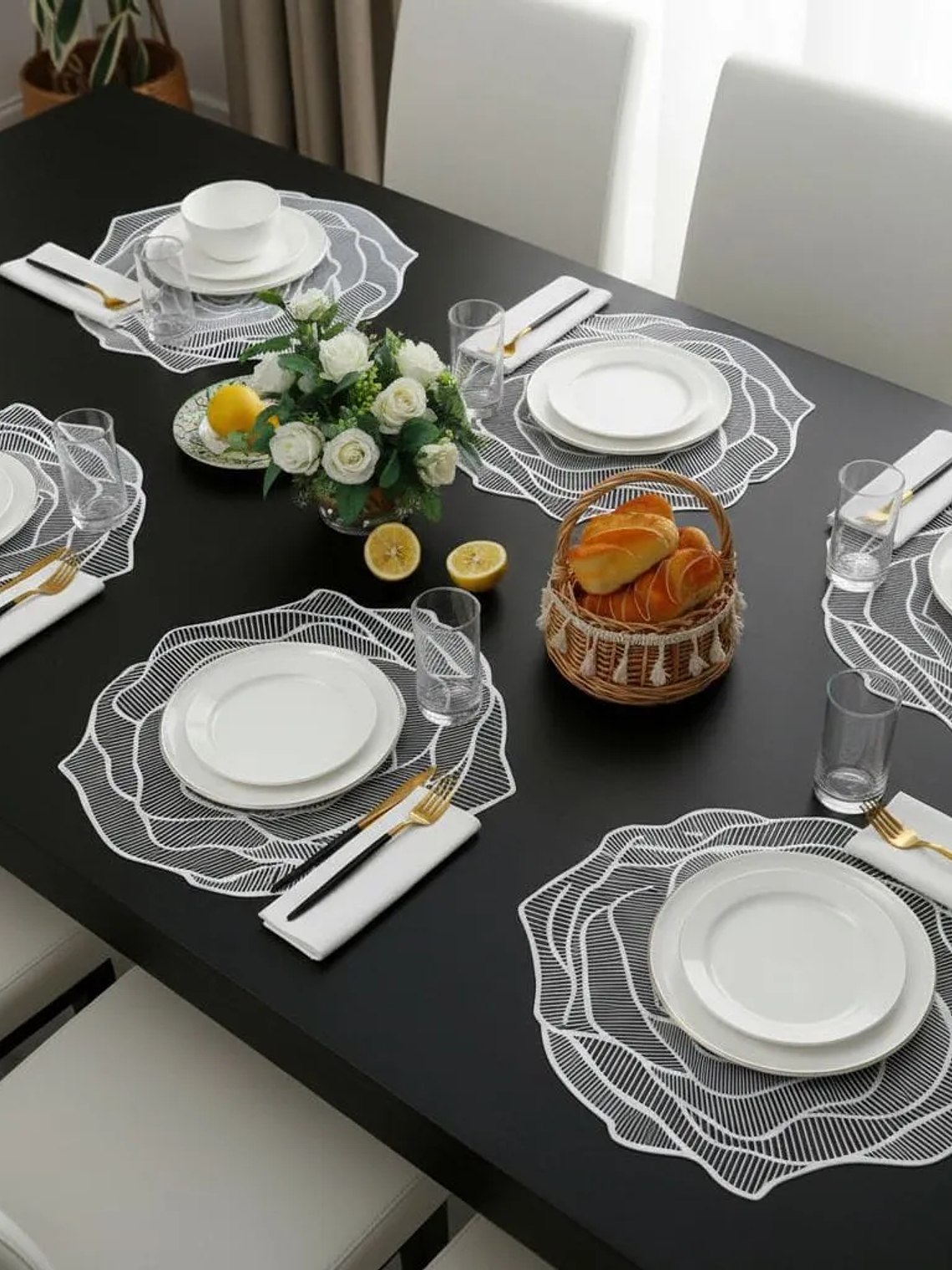 Pack De 6 Individuales De Mesa Diseño Flor En Pvc 38cm 3