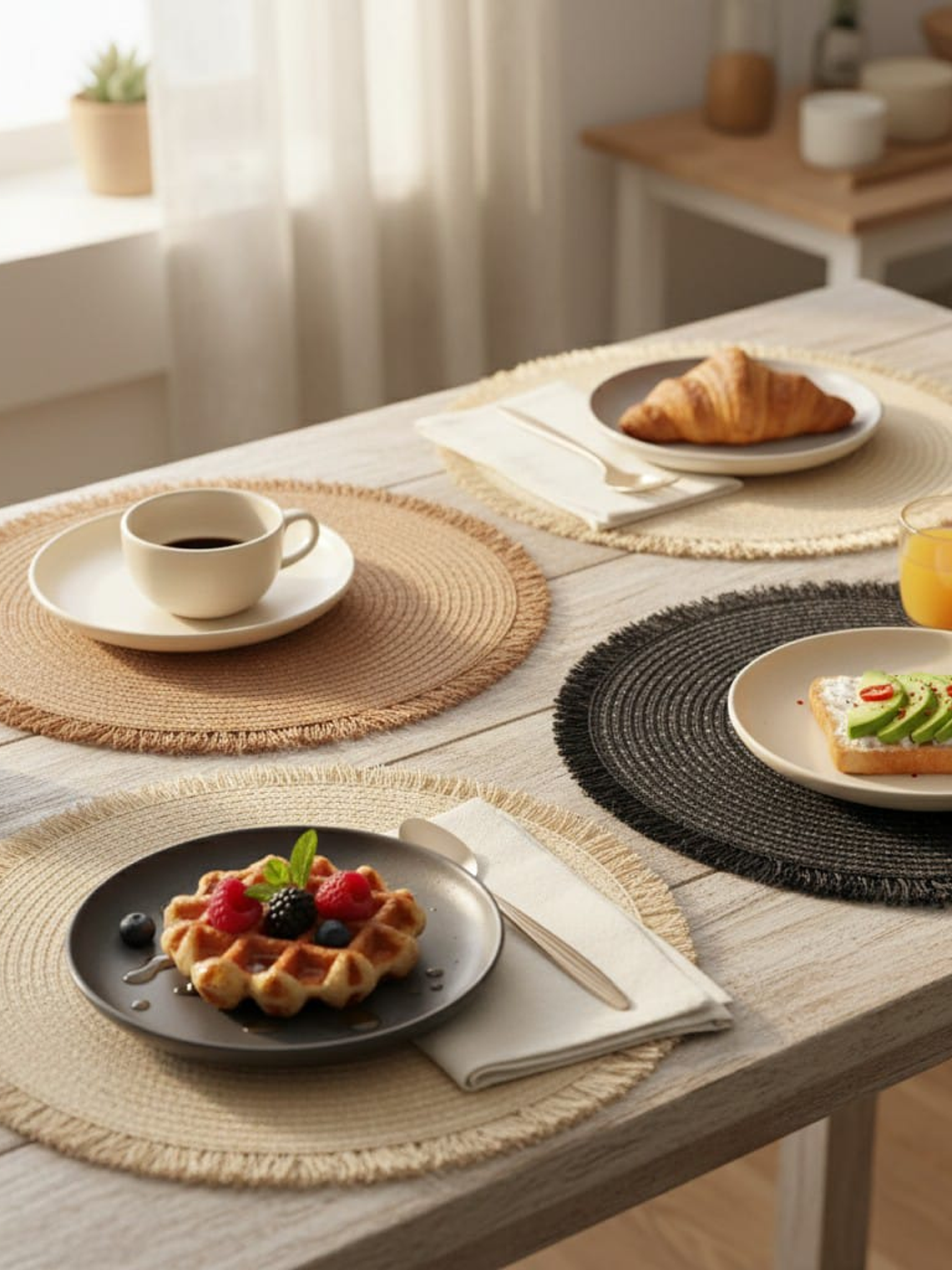 Individuales Pack De 4 Trenzados En Fibra De Paja, 38cm 4