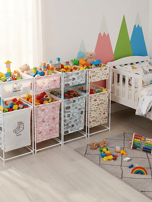 Canasto Organizador Infantil De 2 Piso Para Juguete Y Ropa