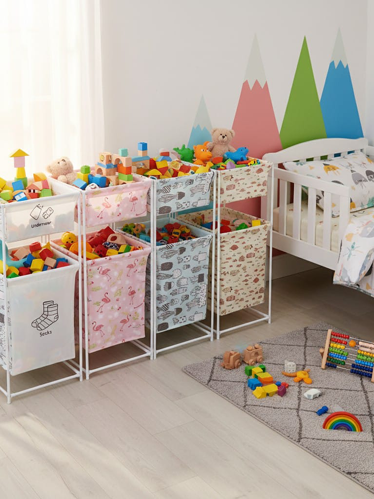 Canasto Organizador Infantil De 2 Piso Para Juguete Y Ropa 2