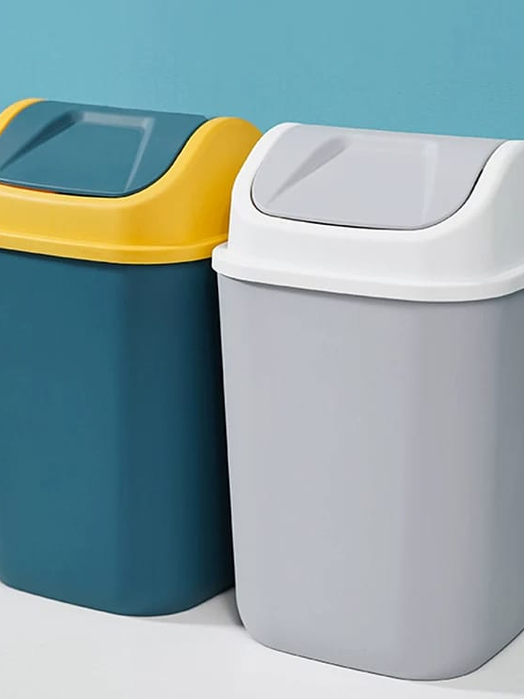 Basurero Práctico Y Funcional Para El Hogar Con Tapa 37x20cm 1