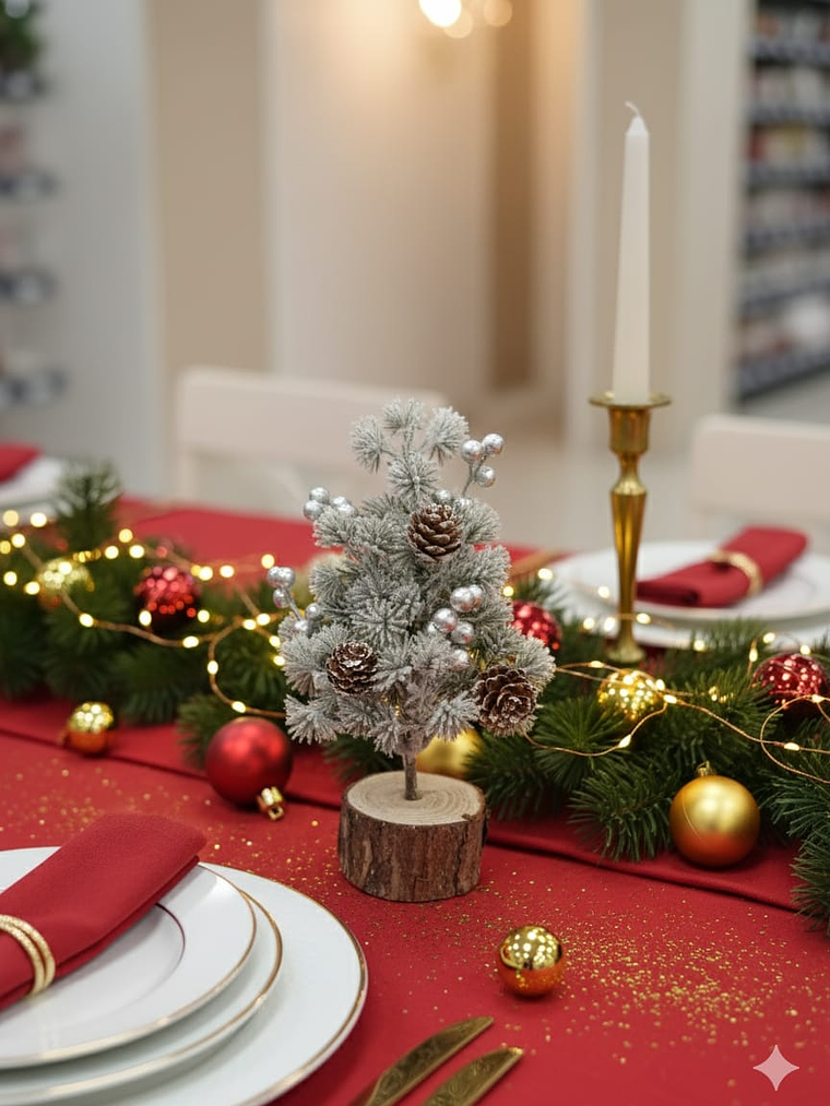 Pino Decorativo de Navidad Centro de Mesa 20x6cm 1