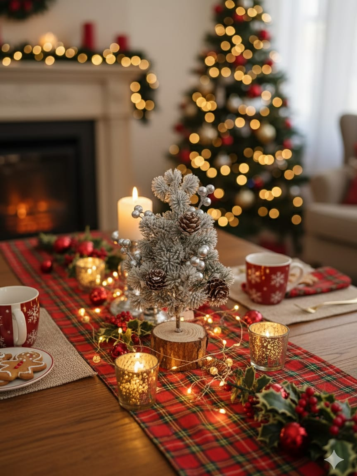 Pino Decorativo de Navidad Centro de Mesa 20x6cm 3