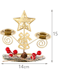 Portavelas Homey Elegante De Navidad Centro De Mesa En Metal 15x14cm - Miniatura 2